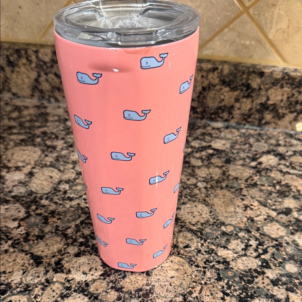 Corkcicle Coral Tumbler with Whale Design
